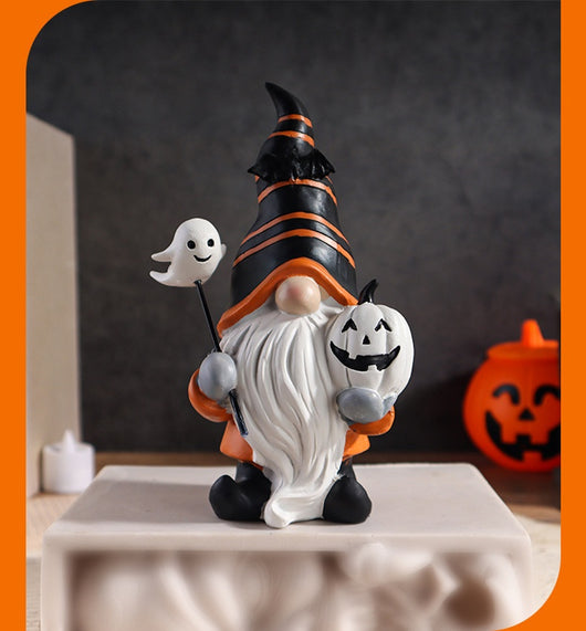 Adorno Miniatura de Resina: Elfo Mago Calabaza Halloween - Image 6