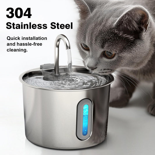 Bebedero Automático de Acero Inoxidable para Gatos