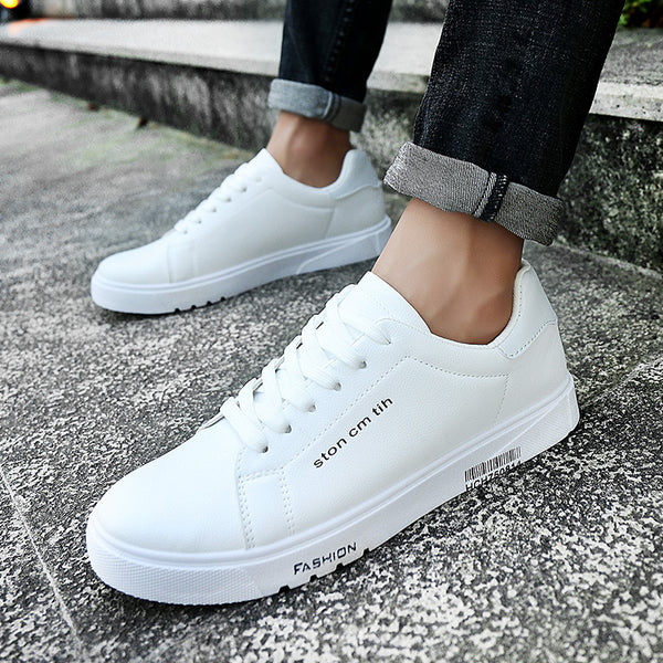 Tenis Deportivos Blancos Transpirables para Hombre - Diseño Clásico y Cómodo