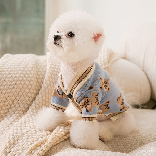 Cardigan Tejido a Rayas para Perros - Abrigo Cómodo y Elegante
