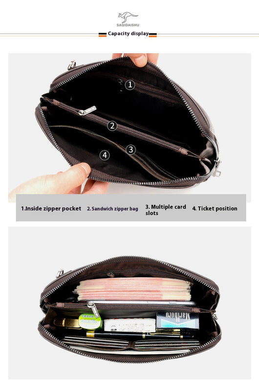 Cartera de Cuero para Hombre con Cierre de Contraseña Anti-robo - Image 10