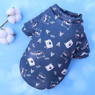 Suéter de Dos Patas con Estampado de Dibujos Animales y Forro de Terciopelo para Mascotas