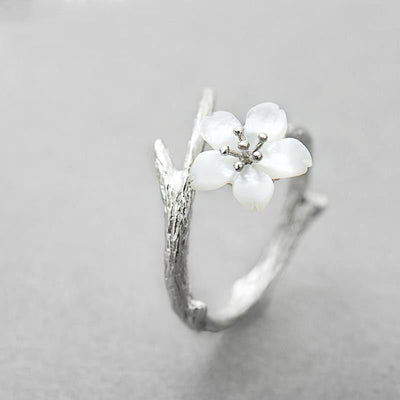 Anillo de Pareja Flor de Cerezo en Plata de Ley 925 - Image 5