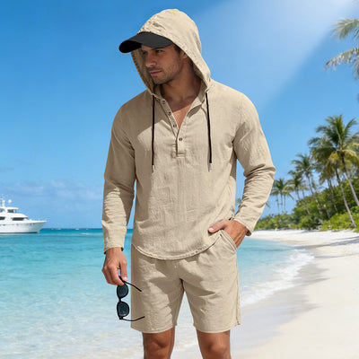 Traje de Lino Hombre Suelto y Transpirable - Image 29