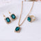 Crystal bridal necklace earring ring three piece Set Lake Azul