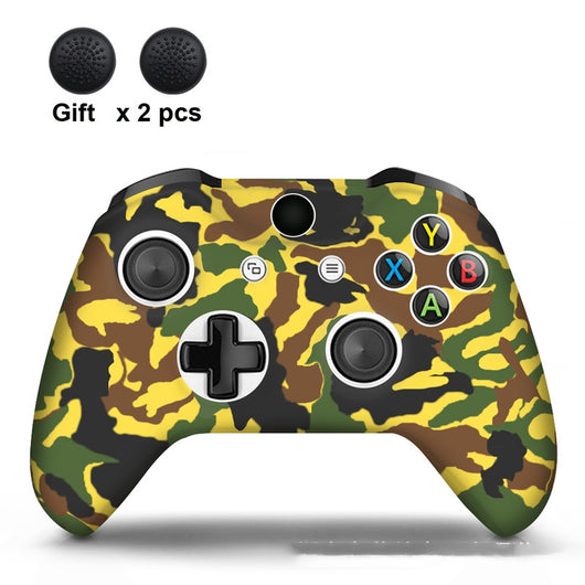 White silicone sleeve for game controller with colorful graffiti pattern, includes two rainbow thumbstick caps. - Image 8
