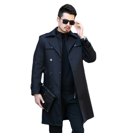 Chaqueta Cortavientos Doble Botonadura con Forro de Lana Desmontable para Hombre - Image 5