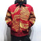Chaqueta Acolchada de Algodón con Bordado de Dragón Chino