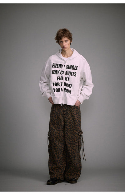 Pantalones Vintage Estampado Leopardo Cintura Alta con Bolsillos Grandes - Image 13