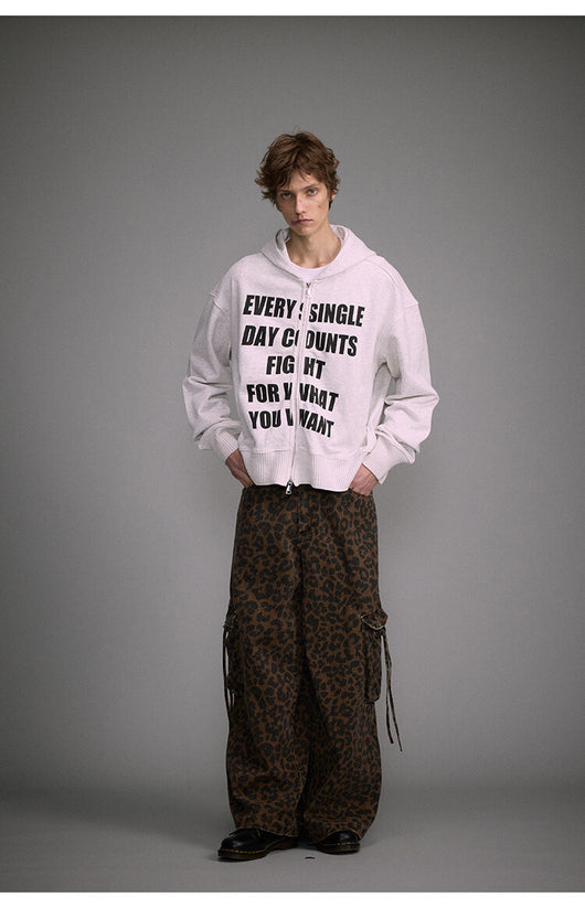 Pantalones Vintage Estampado Leopardo Cintura Alta con Bolsillos Grandes - Image 13