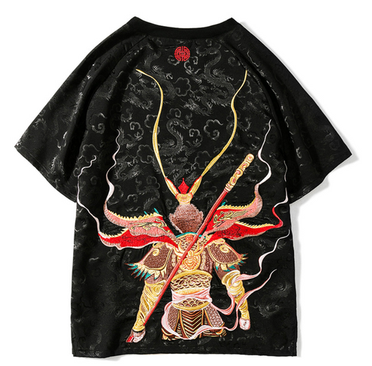 Camiseta Retro Sun Wukong Bordada con Dragón - Image 4