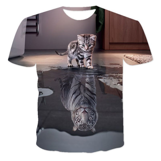 Camiseta Oversized Kawaii Gato para Hombre y Mujer - Verano Cómodo - Image 2