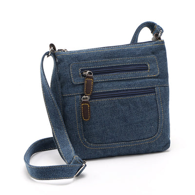 Bolsa de Mezclilla Casual para Mujer - Múltiples Bolsillos y Cierres - Image 4