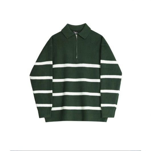 Chaqueta Suéter Hombre Cuello Medio Cierre Ajuste Relajado - Image 5