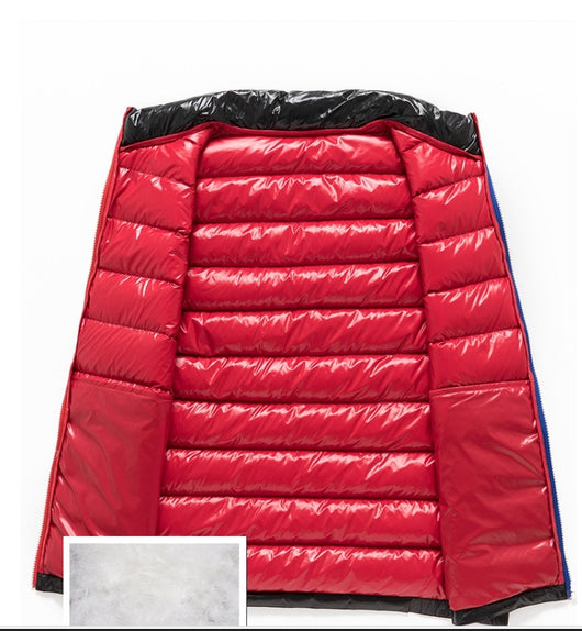 Chaleco Acolchado de Plumas de Ganso para Hombre - Cuello Alto Térmico - Image 11
