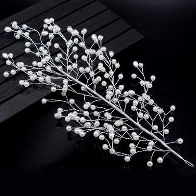 Peine de Perlas Hecho a Mano para Novia - Tocado con Hojas para Sesión de Bodas - Image 5