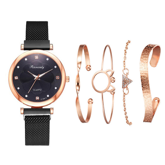 Pulsera Reloj de Cuarzo con Cierre Magnético - Set de 5 Piezas - Image 9