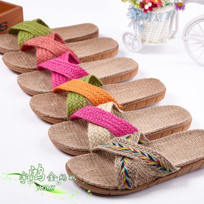 Pantuflas de Lino para Pareja - Cómodas Sandalias de Casa Antideslizantes Otoño Invierno - Image 2