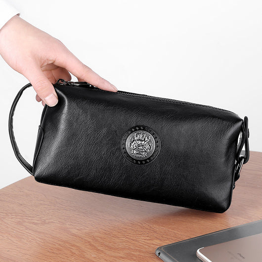 Cartera Tipo Tote para Hombre Gran Capacidad Cuero Suave