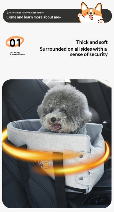 Cama Elevada para Perros Pequeños en Centro de Consola del Auto - Image 23