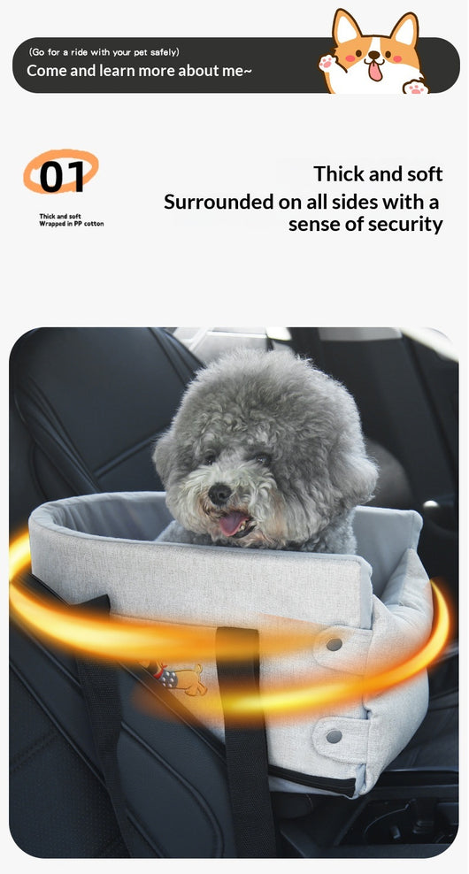 Cama Elevada para Perros Pequeños en Centro de Consola del Auto - Image 23
