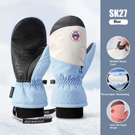 Guantes de Snowboard para Mujer Impermeables con Pantalla Táctil y Forro Térmico - Image 7
