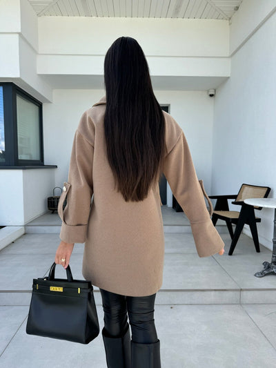 Abrigo de Lana con Cuello H Elegante para Desplazamientos Diarios - Image 24
