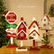 Adorno Navideño Casita de Madera con Buzón Decorativo