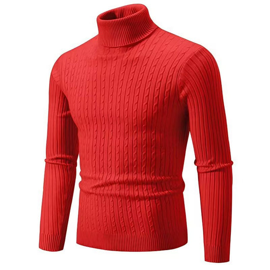 Suéter Cuello Alto Trenzado Hombre - Diseño Liso y Versátil - Image 14