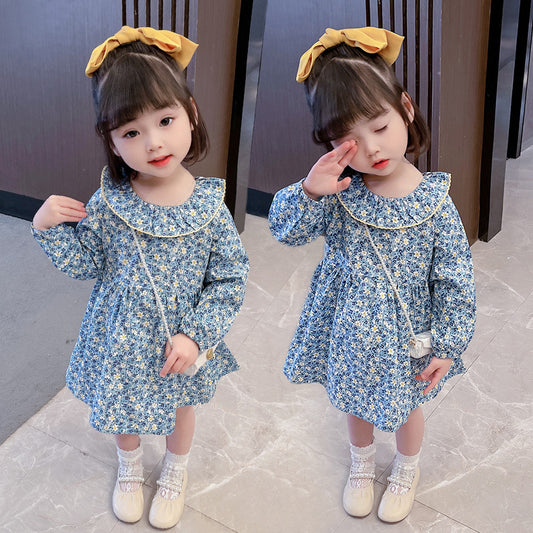 Vestido Infantil Estilo Vaquero Floral Princesa - Image 2