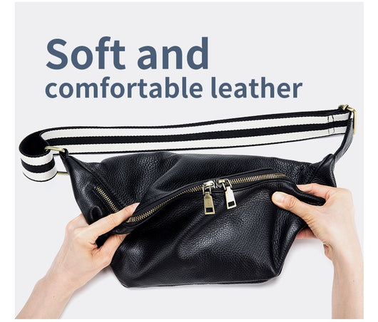 Bolso Mensajero de Cuero Genuino para Mujer - Gran Capacidad, Estilo Casual - Image 16
