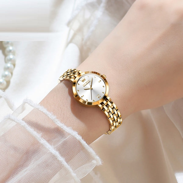 Reloj de Cuarzo Resistente al Agua para Mujer - Diseño Elegante y Simple