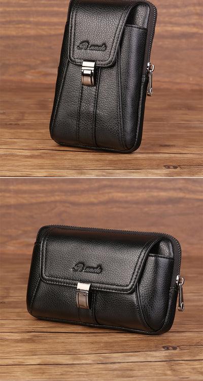 Riñonera Vertical de Cuero Retro - Bolsa Multifuncional para Teléfono y Documentos - Image 10