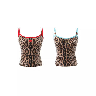 Chaleco Lentejuelas Estampado Leopardo con Tirantes Contraste - Image 5