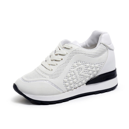 Zapatillas Blancas Casuales Elevadas Estilo Tendencia - Image 8