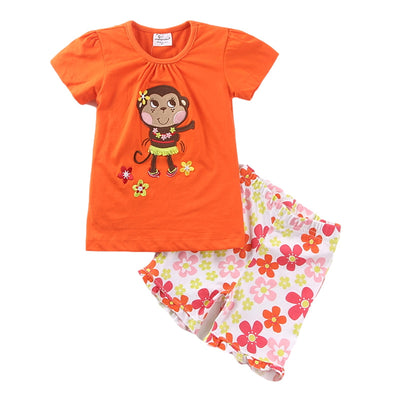 Traje Infantil de Manga Corta con Bordados para Niñas - Image 11
