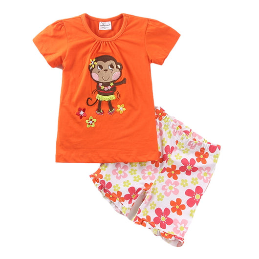 Traje Infantil de Manga Corta con Bordados para Niñas - Image 11