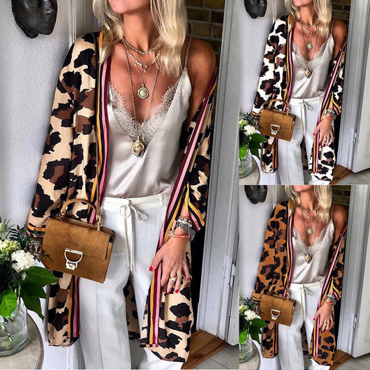 Cardigan Suelto Estampado Leopardo para Mujer - Versátil y Moderno - Image 10