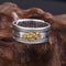 Vintage Thai Plateado Ring Money Pixiu Mascot Ring Brave suit Dorado