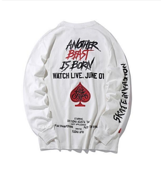 Camiseta de Manga Larga con Estampado de Letras Urbanas - Estilo Hip Hop Europeo - Image 6