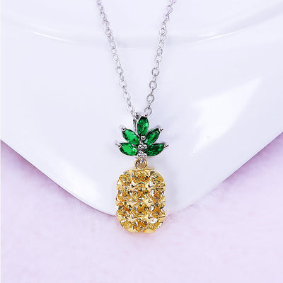 Conjunto de Aretes y Collar Piña Cristal con Árbol de Coco - Image 11