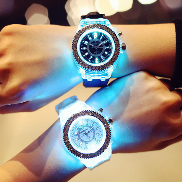 Reloj LED Luminoso Geneva para Mujer con Pulsera de Silicona