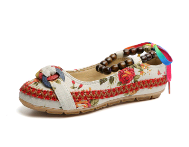 Zapatos Retro de Viento Nacional para Mujer - Tejidos a Mano con Lino y Encaje - Image 7