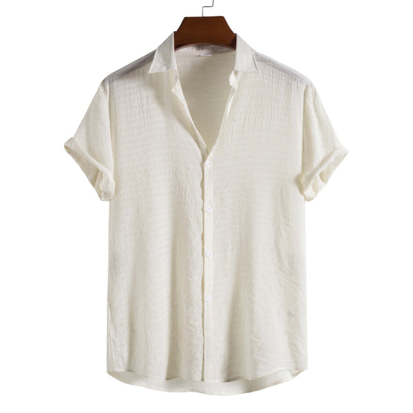 Camisa Manga Corta Cuadros Oscuros para Hombre
