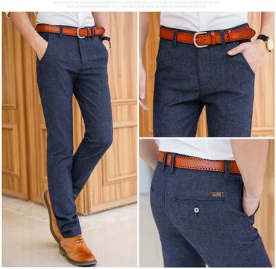 Pantalones Casuales de Algodón y Lino para Hombre - Estilo Business Otoño - Image 9