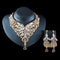 Conjunto de Collar y Aretes Nupcial Dorado con Diseño Exagerado - Aleación Premium