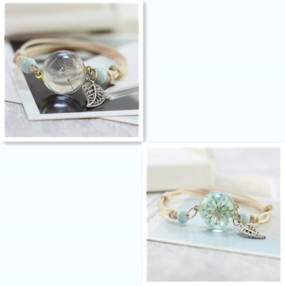 Pulsera Esfera de Cristal con Flores Secas - Diente de León y Estrellas - Image 42