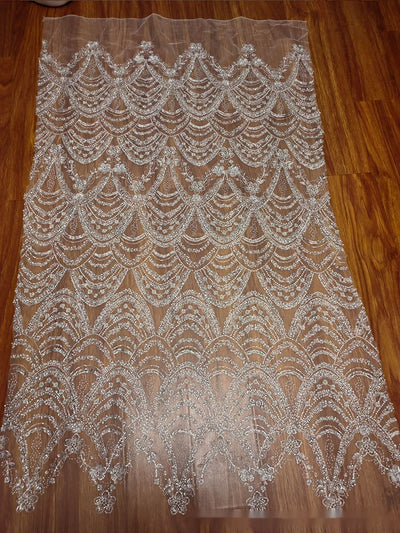 Vestido de Novia con Encaje de Lentejuelas y Perlas Efecto Onda - Image 5