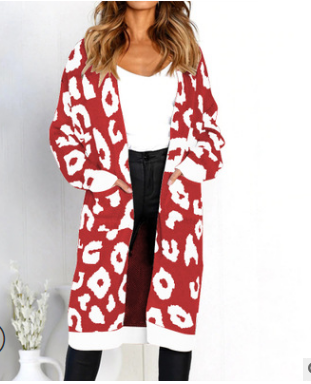 Cardigan de Leopardo para Otoño e Invierno - Suéter Tejido Elegante para Mujer - Image 5