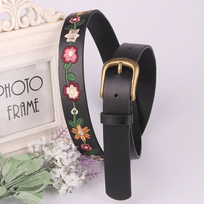 Cinturón Vintage para Mujer con Bordado Floral - Image 2